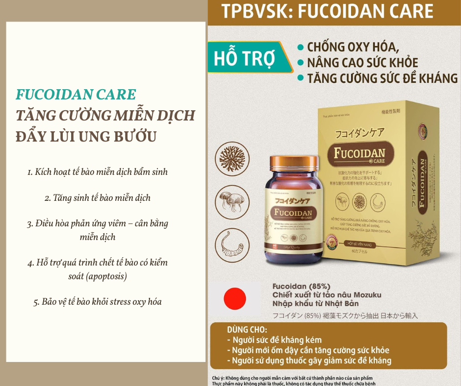 Fucoidan Care tăng cường miễn dịch đẩy lùi ung bướu